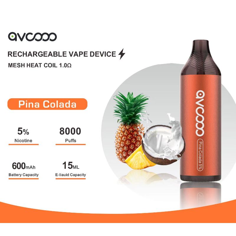 avcooo充電式のvapeデバイス8000パフ